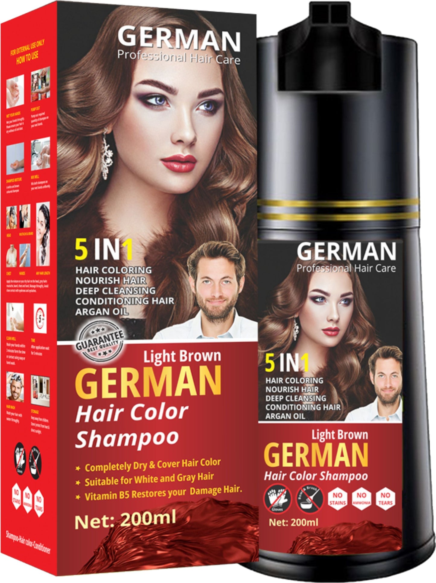 German Hair Color Jel Shampoo 5-in-1
