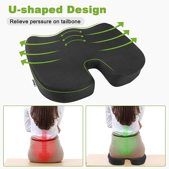 All-in-One Luxe Comfort Cushion/Seat chair cushion for tail bone & back care